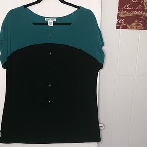Carol Rose Color Block Blouse size XL